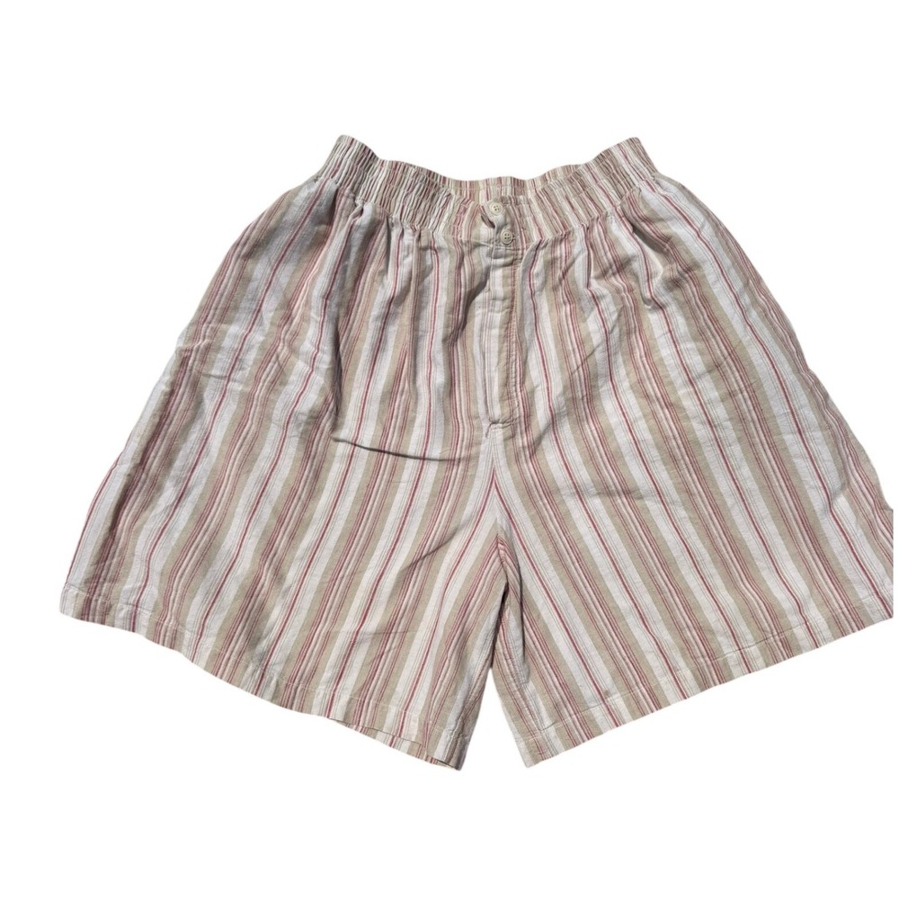 Vintage 80's Banana Republic Women's Striped High Waist Cotton Shorts Small